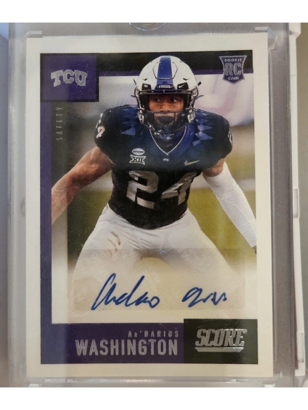 AR'DARIUS WASHINGTON SCORE AUTOGRAPH AUTO RC TCU HORNED FROGS BALTIMORE RAVENS